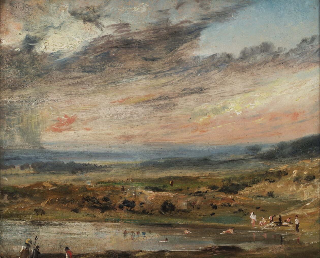 Constable Hampstead Heath with Pond and Bathers